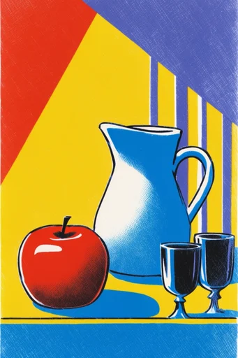Graphic Retro Printmaker style reference image — risograph print aesthetic