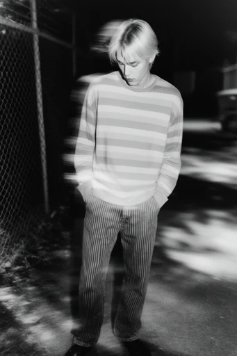 Haunting Kinetic Monochrome style reference image — high-contrast monochrome
