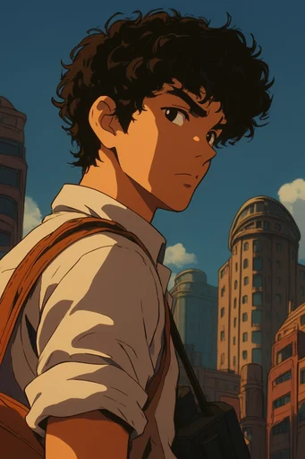 Nostalgic Cel-Shaded Storytelling style reference image — retro anime aesthetic