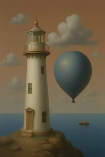 Surrealist Graphic Frame style reference image — muted earth tones