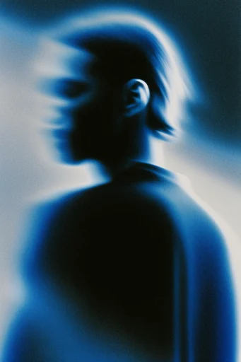 Nocturnal Cobalt Glitch style reference image — high contrast indigo
