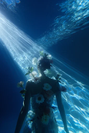 Luminous Abyssal Immersion style reference image — weightless suspension