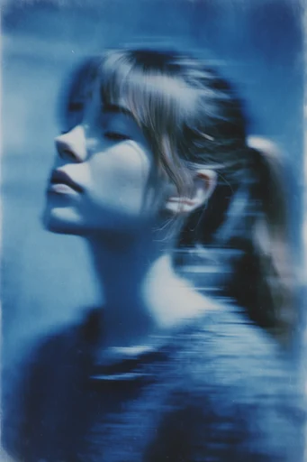 Kinetic Indigo Noir style reference image — cinematic noir
