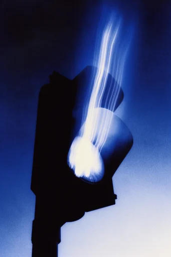 Nocturnal Cobalt Glitch style reference image — luminous aura