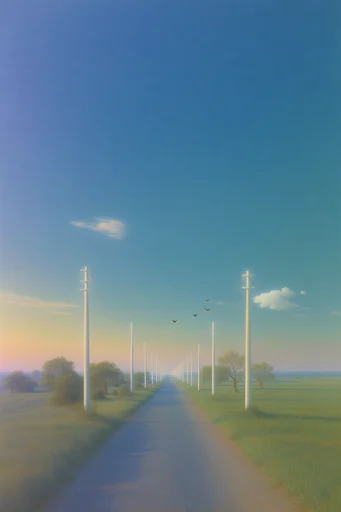 Surreal Liminal Minimalism style AI image example 2