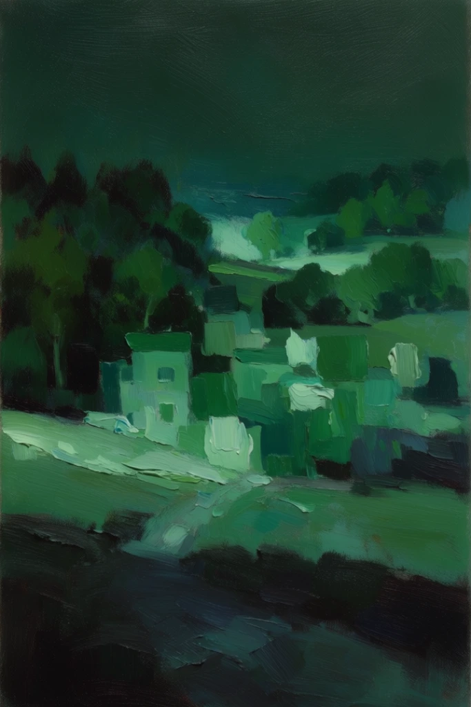 Nocturnal Impasto Expressionism style AI image example 2