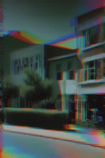 Iridescent Digital Distortion style reference image — chromatic aberration