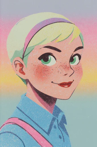 Vibrant Retro Printwork style reference image — saturated color palette