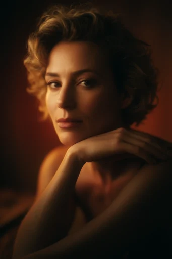 Cinematic Amber Noir style reference image — surreal melancholic atmosphere