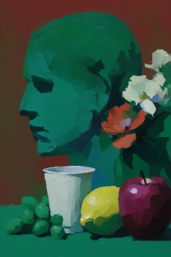 Graphic Fauvist Noir style reference image — profile portrait