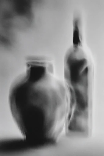 Ethereal Monochrome Noir style reference image — charcoal drawing texture