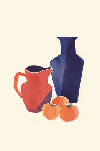 Textured Geometric Minimalism style reference image — textured gouache