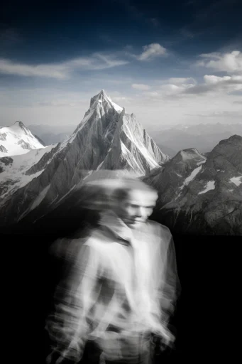 Kinetic Spectral Noir style reference image — motion blur portraiture