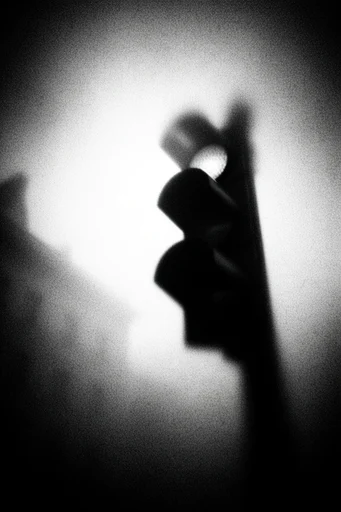 Atmospheric Monochrome Grain style reference image — high-contrast monochrome