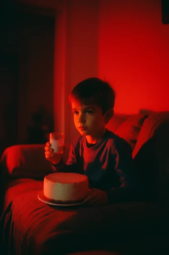 Cinematic Crimson Noir style reference image — analog film aesthetic