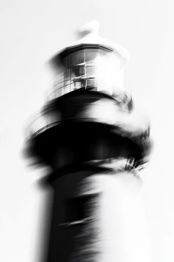 Kinetic Monochrome Avant-Garde style reference image — stark white background