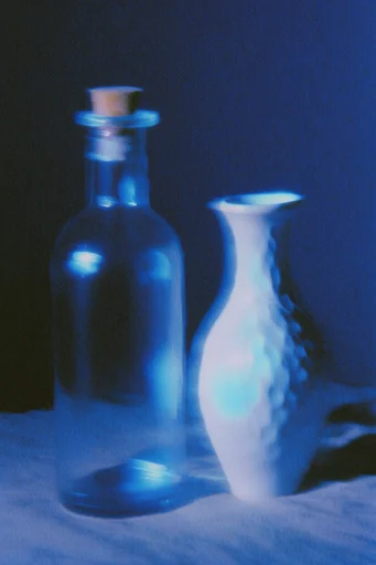 Spectral Neon Glitch style reference image — electric blue glow