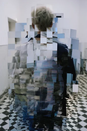 Fragmented Digital Brutalism moodboard — generate AI images in this style
