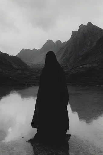 Cinematic Monochrome Minimalism style reference image — high contrast monochrome