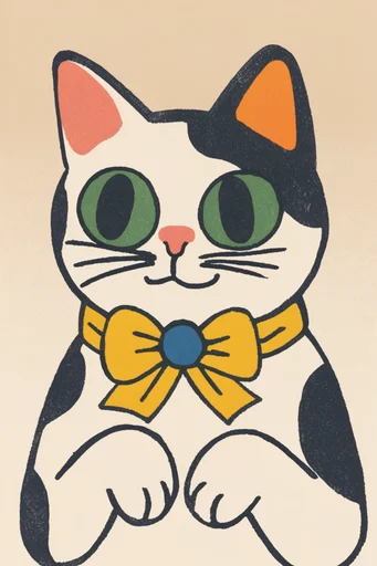 Retro Folk Risograph style reference image — minimalist organic shapes