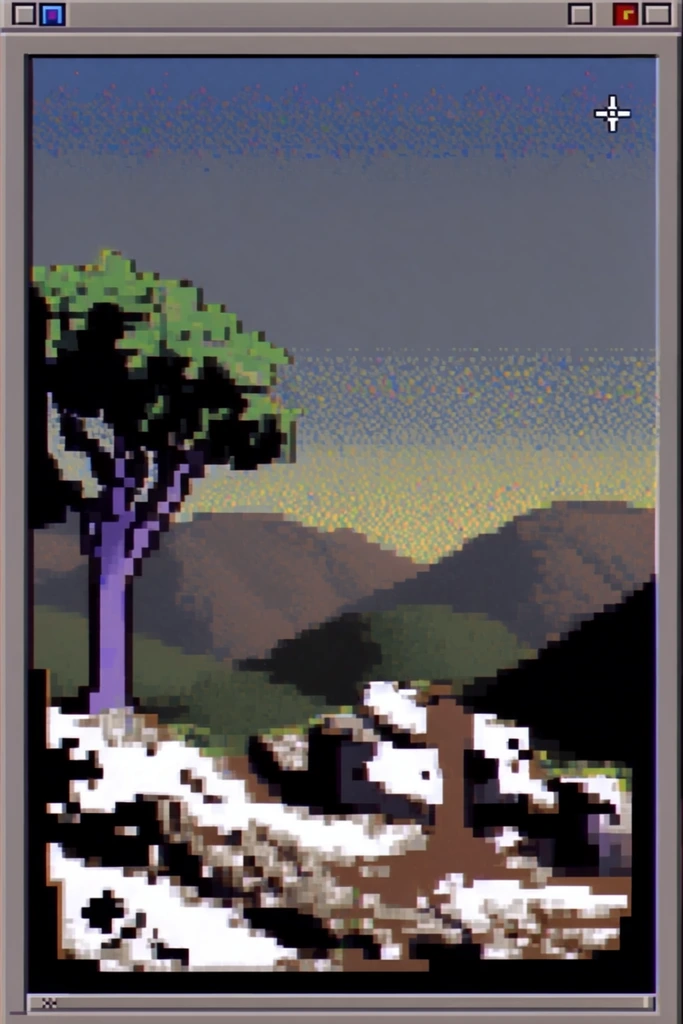 Nostalgic Digital Glitch style AI image example 2