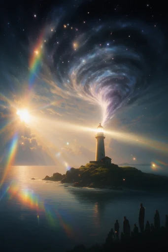 Spectral Cosmic Dreamscape style reference image — cosmic silhouette