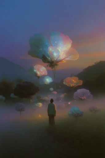 Misty Nocturnal Surrealism style reference image — moody blue tones