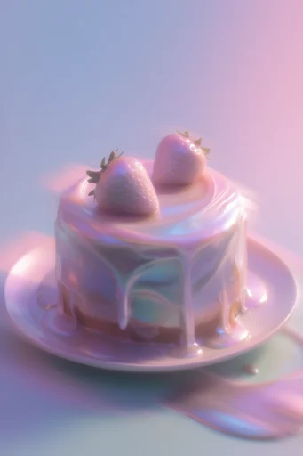 Luminous Ethereal Glitch style reference image — liquid metallic sheen