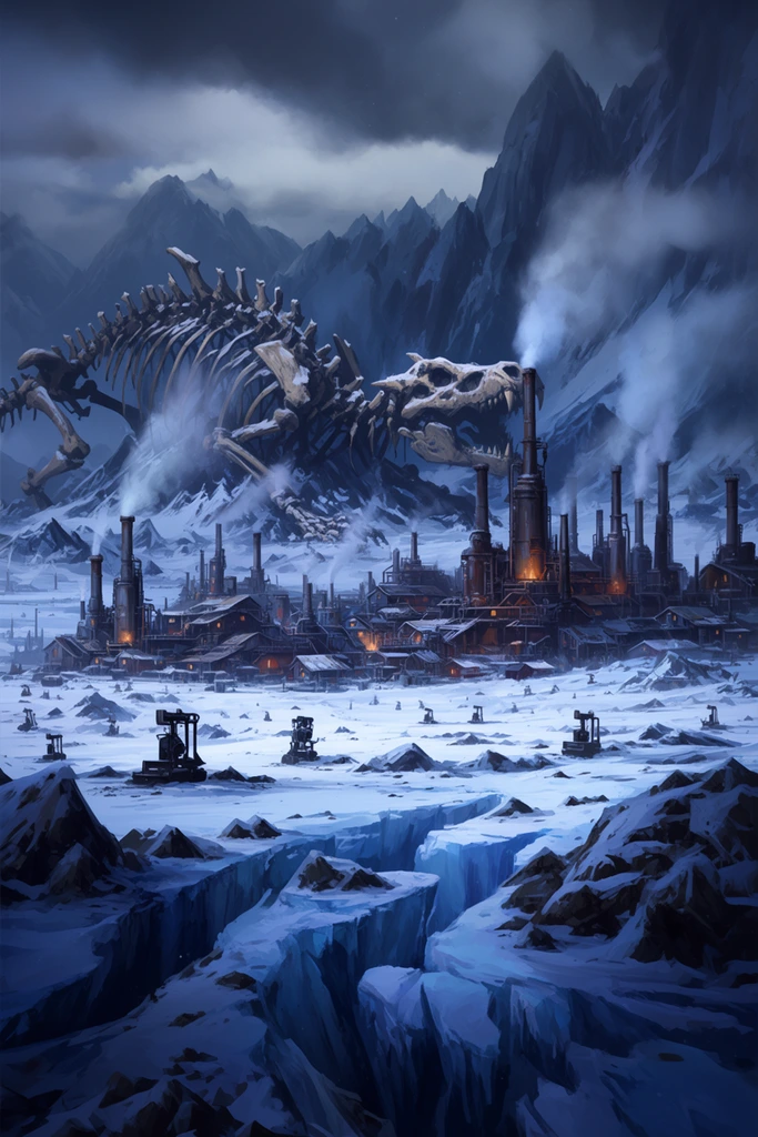 Frozen Industrial Reclamation style AI image example 2