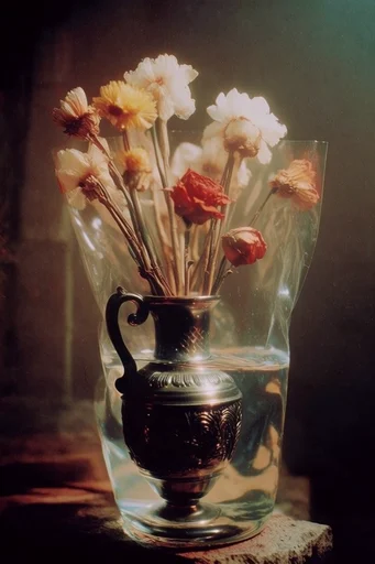 Uncanny Analog Surrealism style reference image — muted warm palette