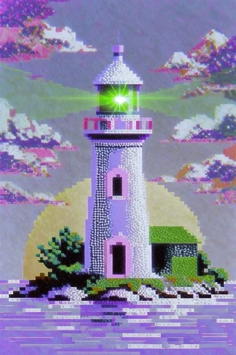 Retro Pixel Surrealism style reference image — retro digital surrealism