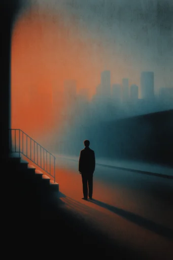 Crimson Noir Minimalism style reference image — stark silhouette
