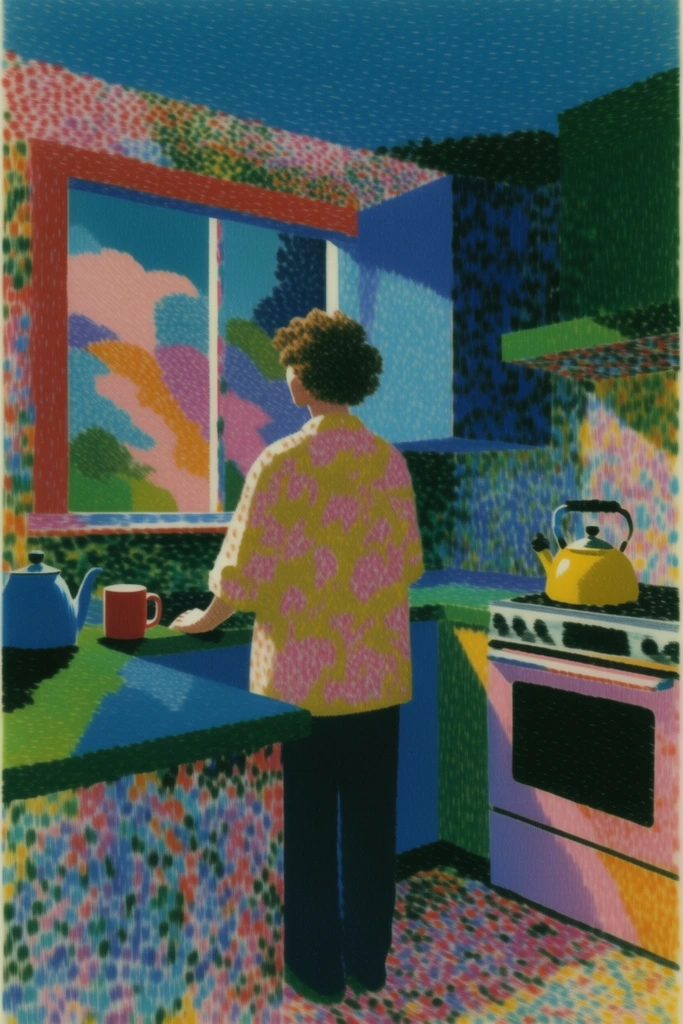Vibrant Textured Narrative style AI image example 1