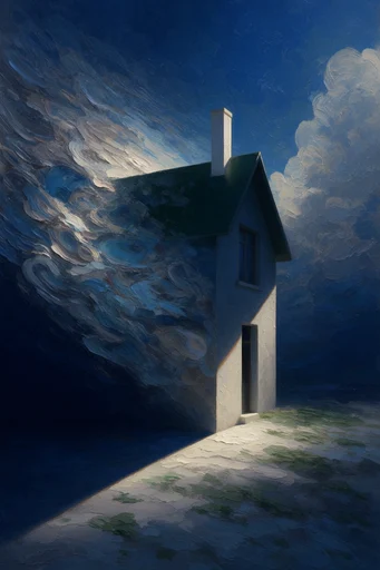 Cosmic Surrealist Oil style AI image example 4
