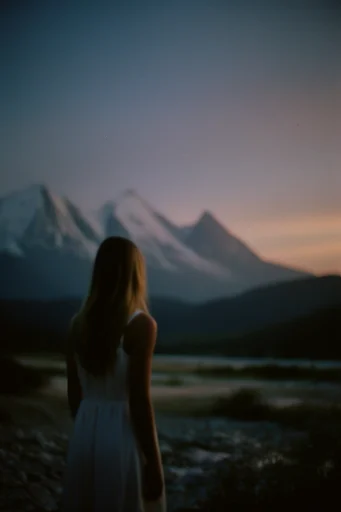 Ethereal Twilight Nostalgia style reference image — analog film grain