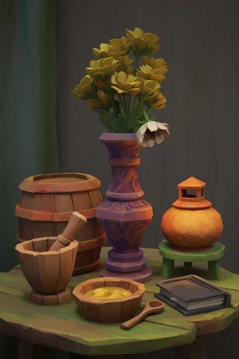 Cozy Stylized Fantasy style reference image — chunky exaggerated proportions