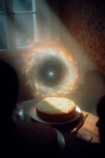 Spectral Cosmic Dreamscape style reference image — volumetric light rays