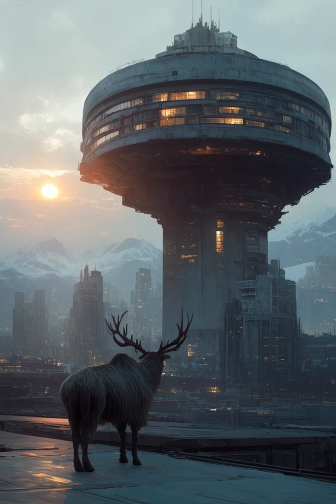 Monolithic Industrial Futurism style AI image example 3