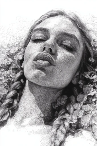 Monochrome Academic Realism style reference image — high-contrast black and white