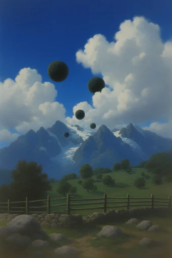Nostalgic Surrealist Dreamscapes style reference image — surrealist dreamscape