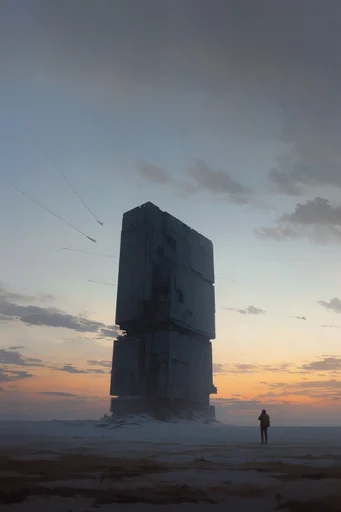 Melancholic Industrial Surrealism style AI image example 2