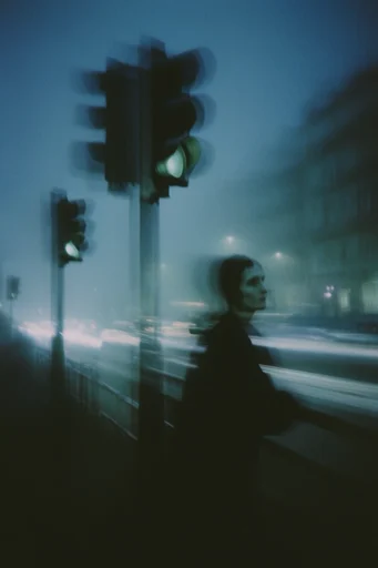 Ethereal Cyan Blur style reference image — cyanotype blue