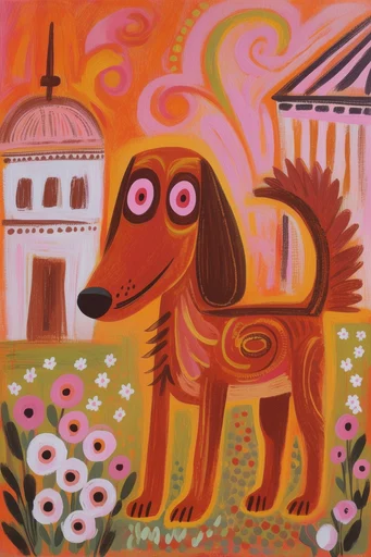 Vibrant Naive Collage style reference image — tactile brushwork