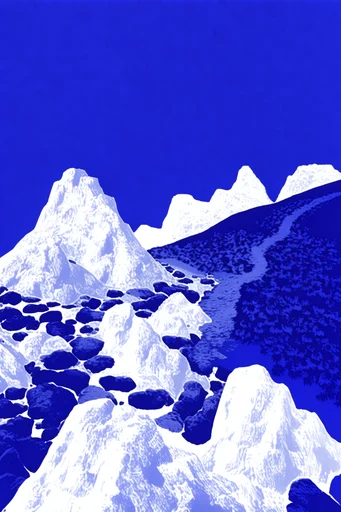Ultramarine Graphic Printmaking style reference image — risograph halftone