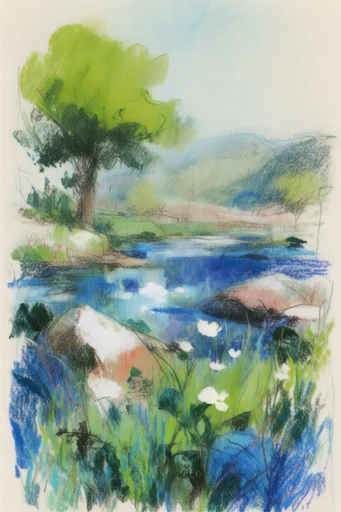 Expressive Hand-Drawn Sketchbook style AI image example 2