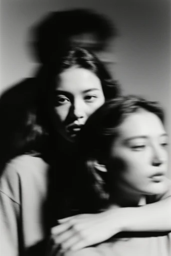 Kinetic Spectral Monochrome style reference image — heavy film grain