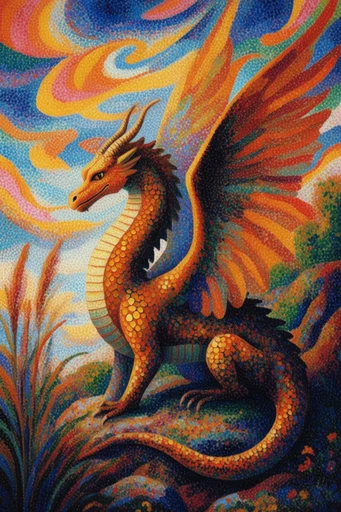 Luminous Chromatic Pointillism style reference image — neo-impressionism