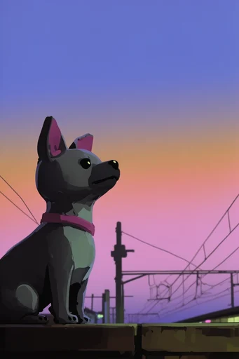 Luminous Twilight Liminality style reference image — indigo and peach color palette