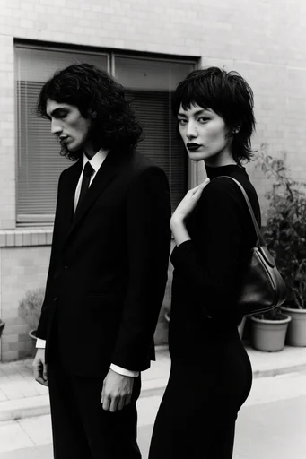 Avant-Garde Noir Editorial style reference image — high-contrast monochrome photography