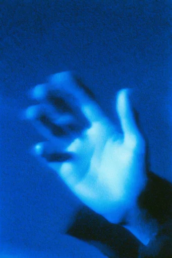 Nocturnal Cobalt Dreamscape style reference image — heavy film grain